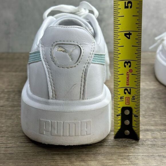 Puma~Women’s~”Oslo Maja”~White/Blue Platform Trainers Sneakers~Size 7 - Picture 5 of 8